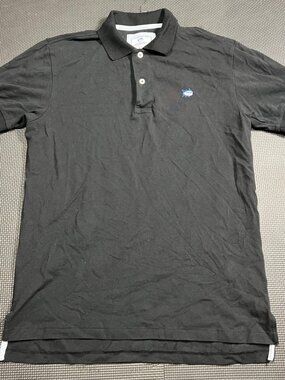 Southern Tide The Skipjack Black Polo Shirt S Cotton Casual Short Sleeve